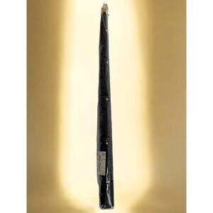 Kaos New Black Gold Beaded Taper Candle Unscented Elegant 12.5 Inch